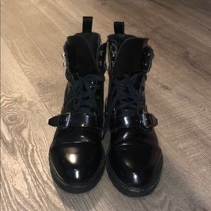 All Saints black combat boots